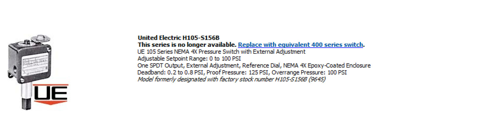 H105-S156B (obsolete- replaced by H400-S156B) -big