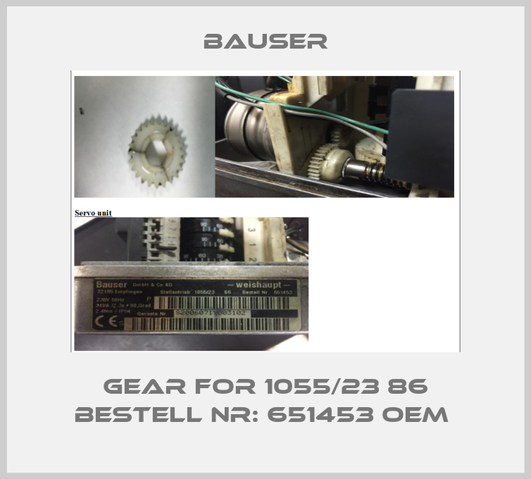 Gear for 1055/23 86 Bestell Nr: 651453 OEM -big