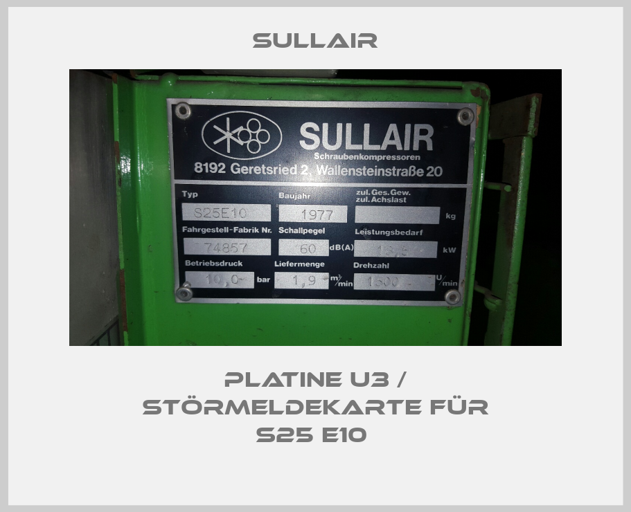 Platine U3 / Störmeldekarte für S25 E10 -big