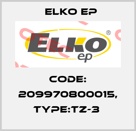 Code: 209970800015, Type:TZ-3  Elko EP