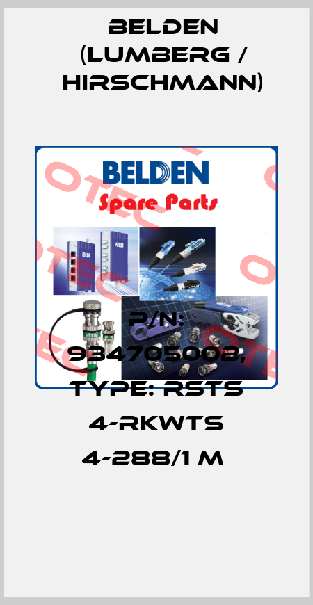 P/N: 934705002, Type: RSTS 4-RKWTS 4-288/1 M  Belden (Lumberg / Hirschmann)