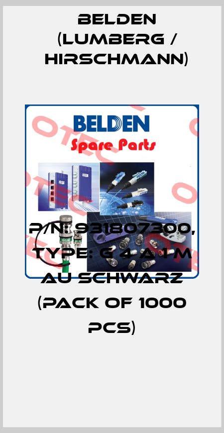 P/N: 931807300, Type: G 4 A 1 M Au schwarz (pack of 1000 pcs) Belden (Lumberg / Hirschmann)