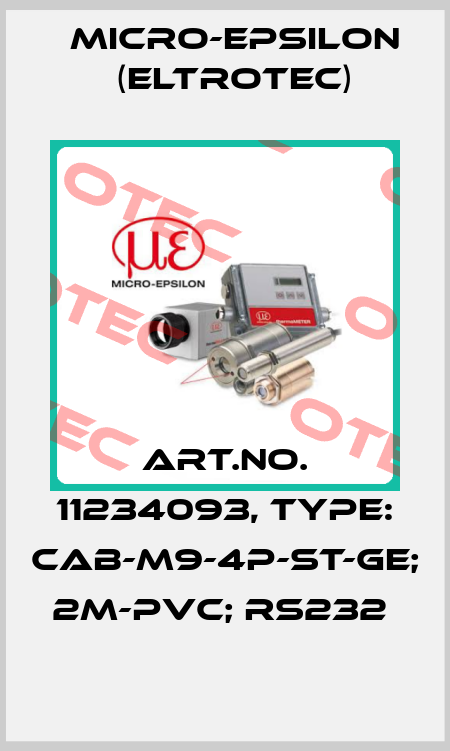 Art.No. 11234093, Type: CAB-M9-4P-St-ge; 2m-PVC; RS232  Micro-Epsilon (Eltrotec)