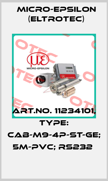 Art.No. 11234101, Type: CAB-M9-4P-St-ge; 5m-PVC; RS232  Micro-Epsilon (Eltrotec)
