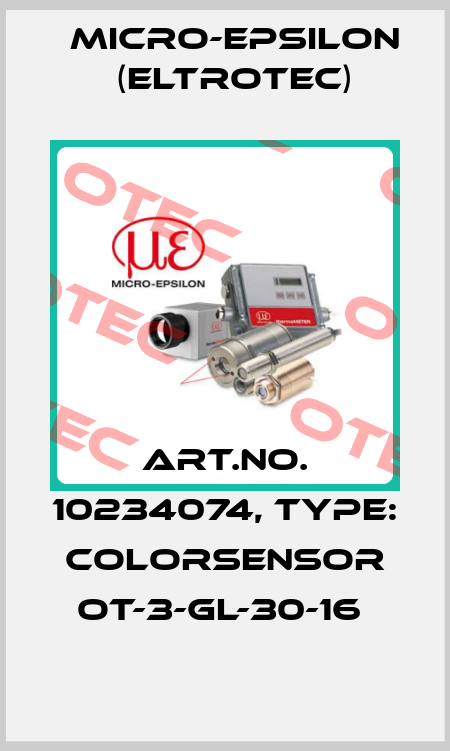 Art.No. 10234074, Type: colorSENSOR OT-3-GL-30-16  Micro-Epsilon (Eltrotec)