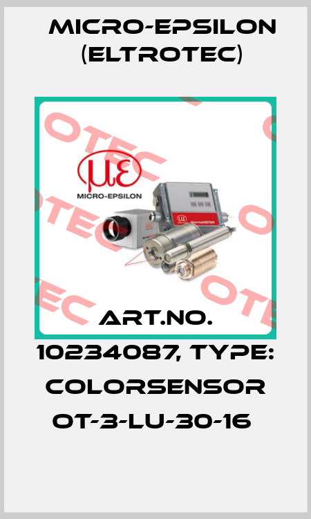Art.No. 10234087, Type: colorSENSOR OT-3-LU-30-16  Micro-Epsilon (Eltrotec)