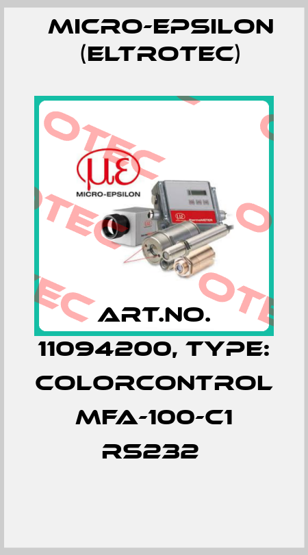 Art.No. 11094200, Type: colorCONTROL MFA-100-C1 RS232  Micro-Epsilon (Eltrotec)