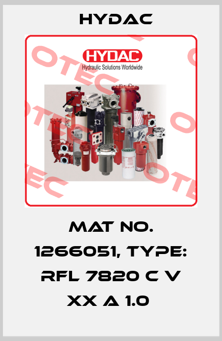Mat No. 1266051, Type: RFL 7820 C V XX A 1.0  Hydac