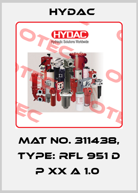 Mat No. 311438, Type: RFL 951 D P XX A 1.0  Hydac