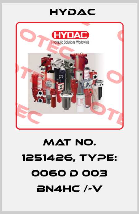 Mat No. 1251426, Type: 0060 D 003 BN4HC /-V Hydac