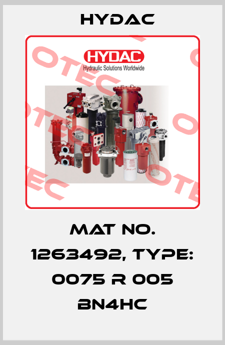 Mat No. 1263492, Type: 0075 R 005 BN4HC Hydac