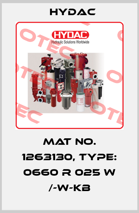 Mat No. 1263130, Type: 0660 R 025 W /-W-KB Hydac