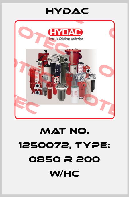 Mat No. 1250072, Type: 0850 R 200 W/HC Hydac