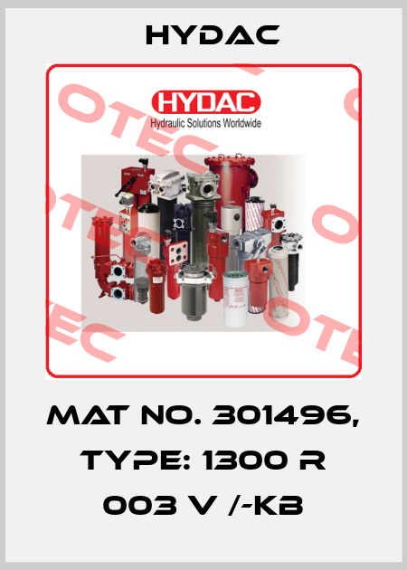 Mat No. 301496, Type: 1300 R 003 V /-KB Hydac