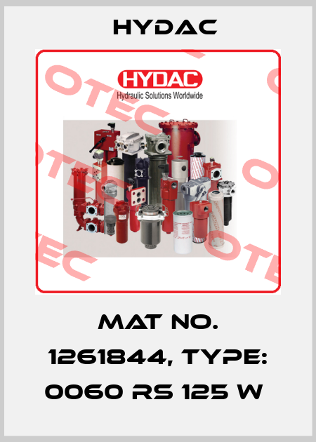 Mat No. 1261844, Type: 0060 RS 125 W  Hydac