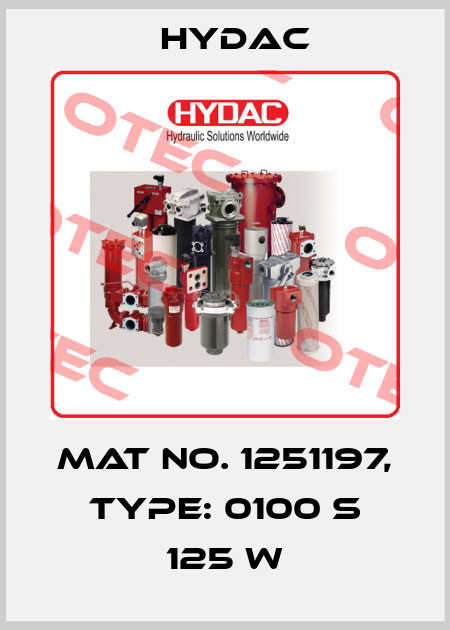 Mat No. 1251197, Type: 0100 S 125 W Hydac