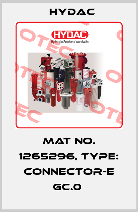 Mat No. 1265296, Type: CONNECTOR-E GC.0  Hydac