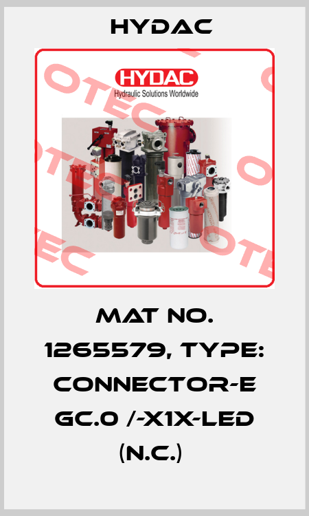 Mat No. 1265579, Type: CONNECTOR-E GC.0 /-X1X-LED (N.C.)  Hydac