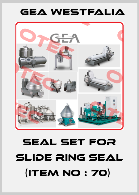 Seal set for slide ring seal (item no : 70)  Gea Westfalia