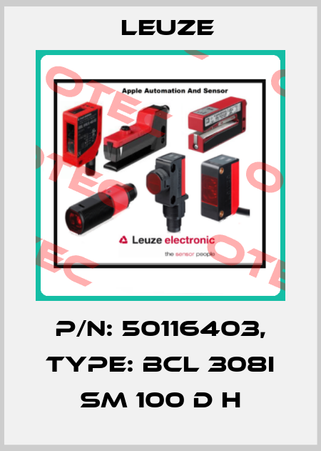 p/n: 50116403, Type: BCL 308i SM 100 D H Leuze