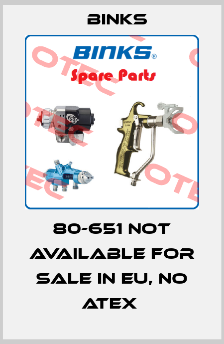 80-651 not available for sale in EU, no ATEX  Binks