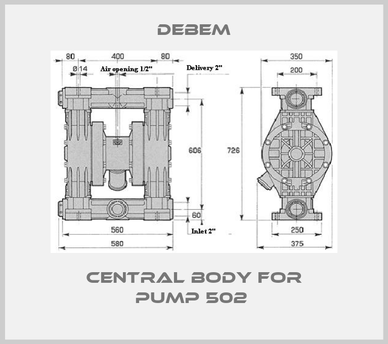 CENTRAL BODY FOR PUMP 502 -big