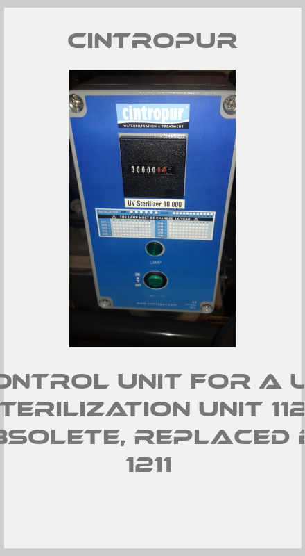 Control unit for a UV sterilization unit 1125 obsolete, replaced by 1211 -big