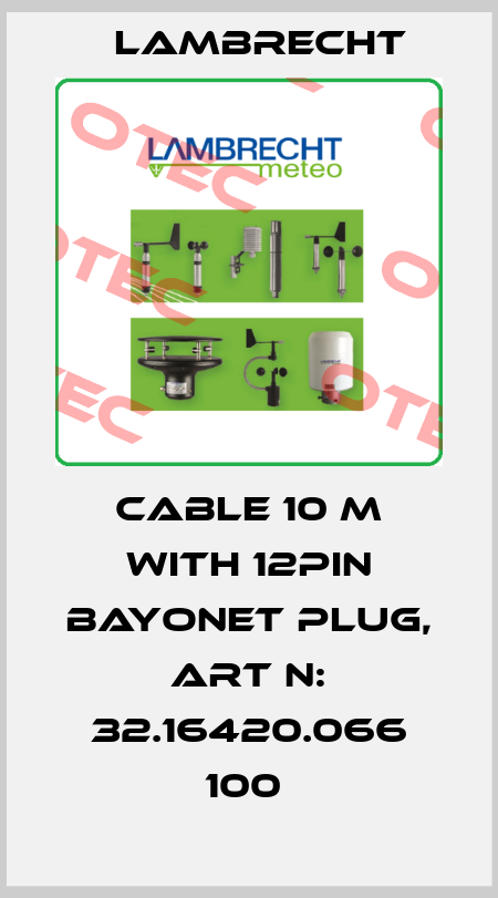 Cable 10 m with 12pin bayonet plug, Art N: 32.16420.066 100  Lambrecht