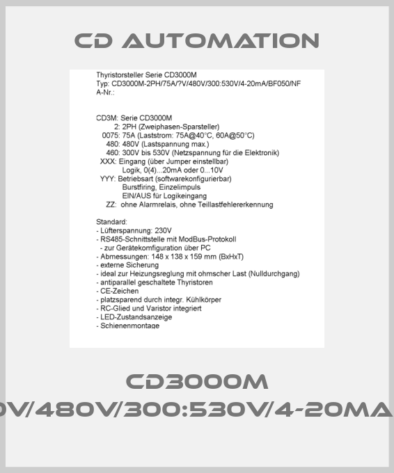 CD3000M 2PH/75A/480V/480V/300:530V/4-20mA/BF008/NF/IM-big