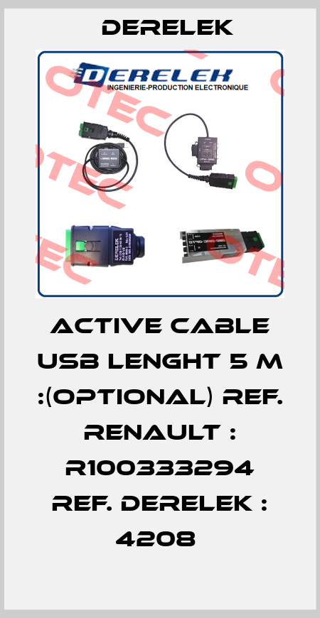 ACTIVE CABLE USB LENGHT 5 M :(OPTIONAL) REF. RENAULT : R100333294 REF. DERELEK : 4208  Derelek