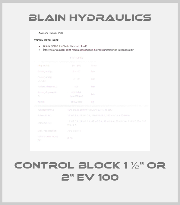 control block 1 ½“ or 2“ EV 100-big
