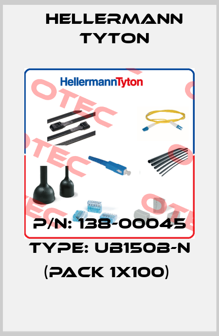 P/N: 138-00045 Type: UB150B-N (pack 1x100)  Hellermann Tyton
