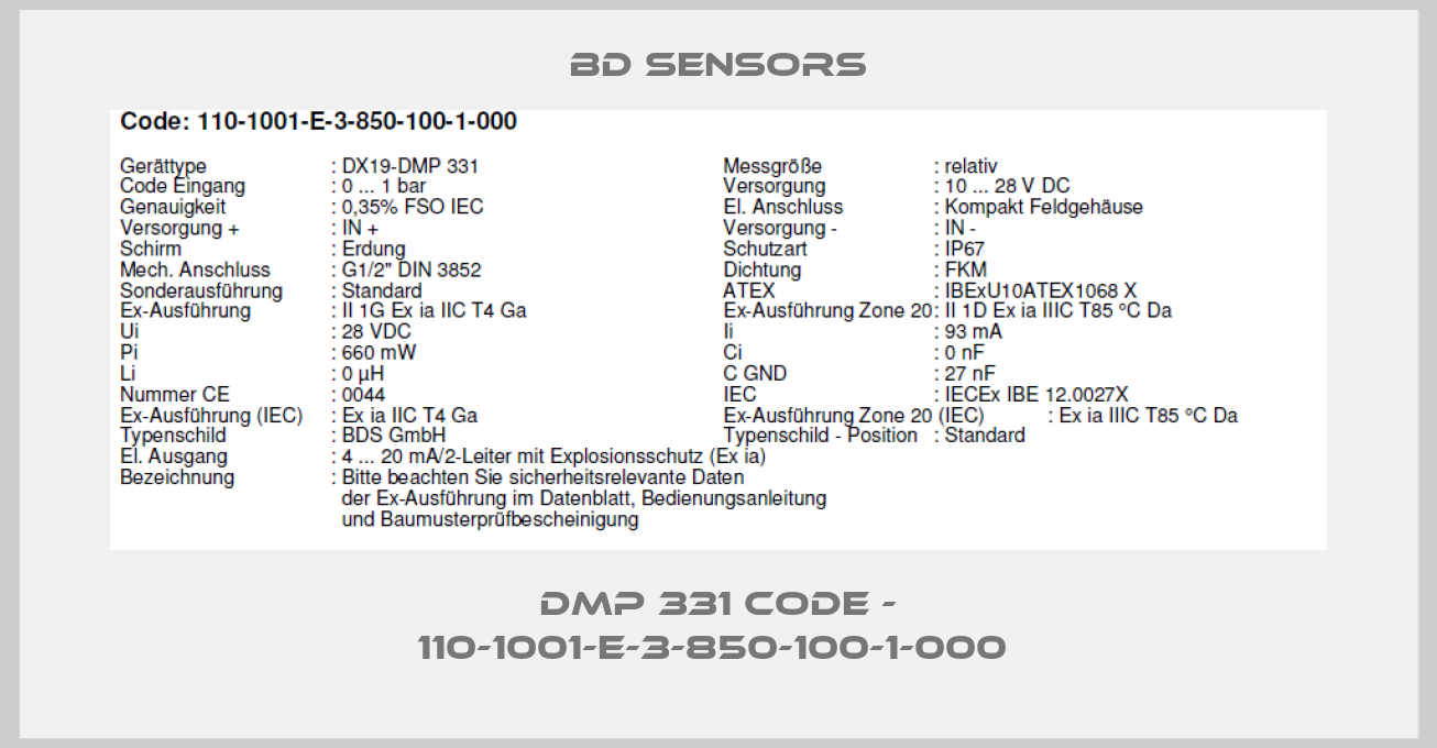 DMP 331 Code - 110-1001-E-3-850-100-1-000 -big