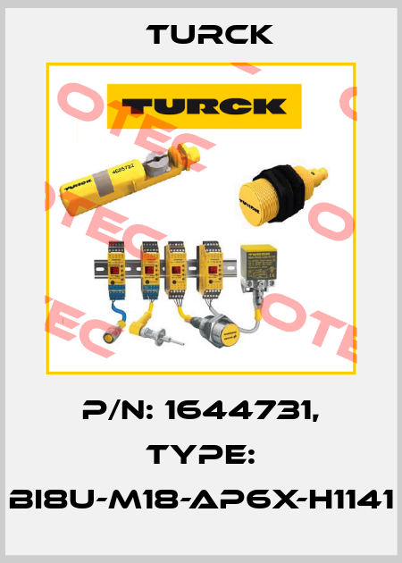 P/N: 1644731, Type: BI8U-M18-AP6X-H1141 Turck