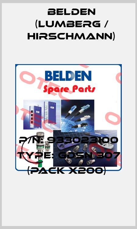 P/N: 933023100 Type: GDSN 307 (pack x200)  Belden (Lumberg / Hirschmann)