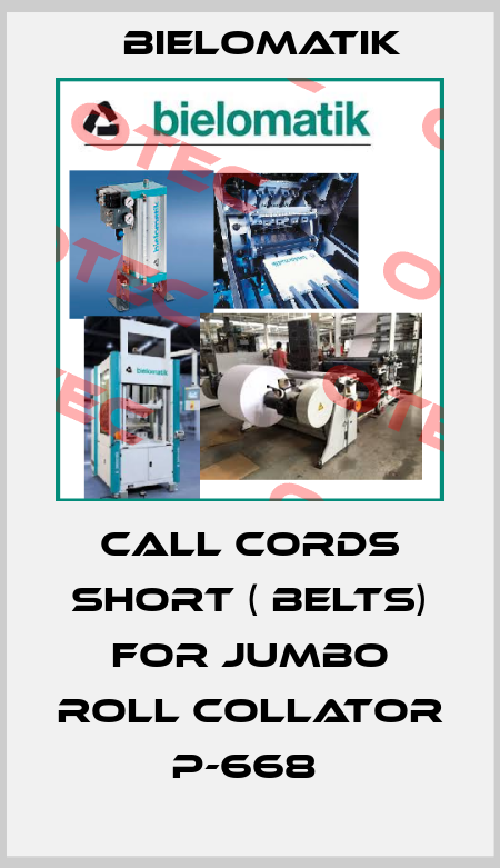 CALL CORDS SHORT ( BELTS) FOR JUMBO ROLL COLLATOR P-668  Bielomatik