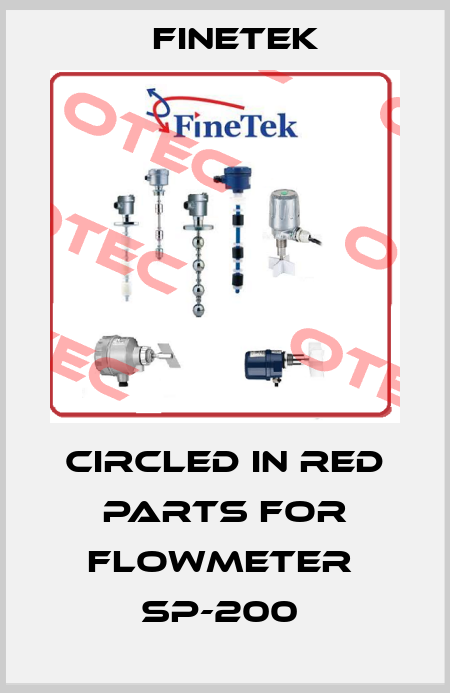 CIRCLED IN RED PARTS FOR FLOWMETER  SP-200  Finetek