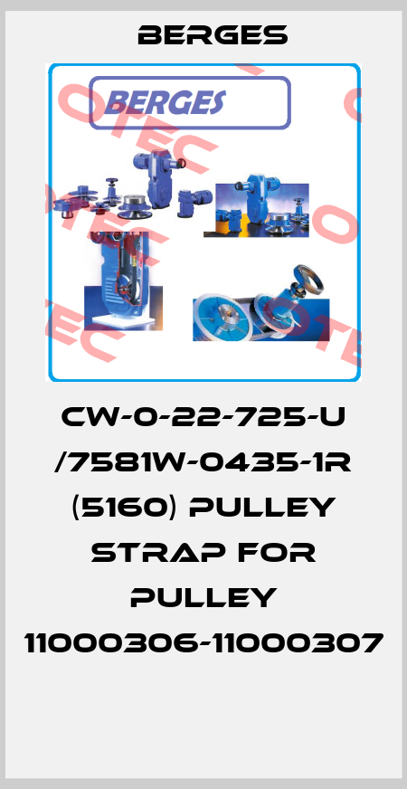 CW-0-22-725-U /7581W-0435-1R (5160) PULLEY STRAP FOR PULLEY 11000306-11000307  Berges