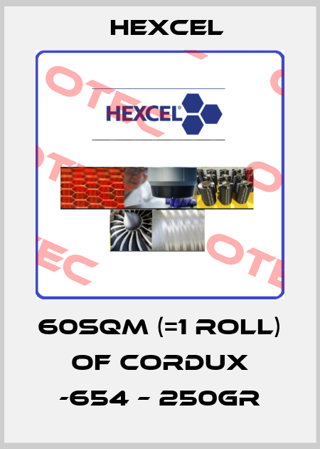 60sqm (=1 roll) of Cordux -654 – 250gr Hexcel