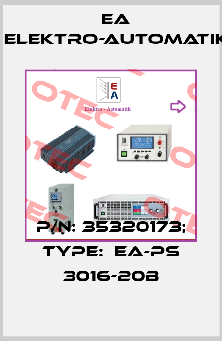 p/n: 35320173; Type:  EA-PS 3016-20B EA Elektro-Automatik