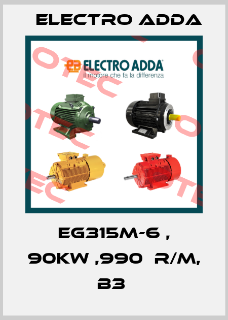 EG315M-6 , 90KW ,990  R/M, B3  Electro Adda