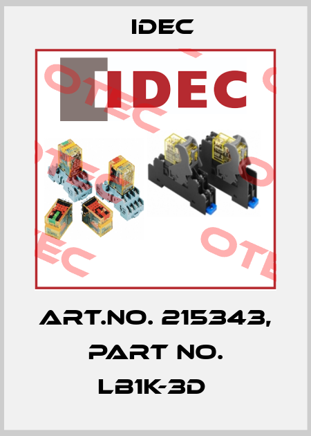 Art.No. 215343, Part No. LB1K-3D  Idec