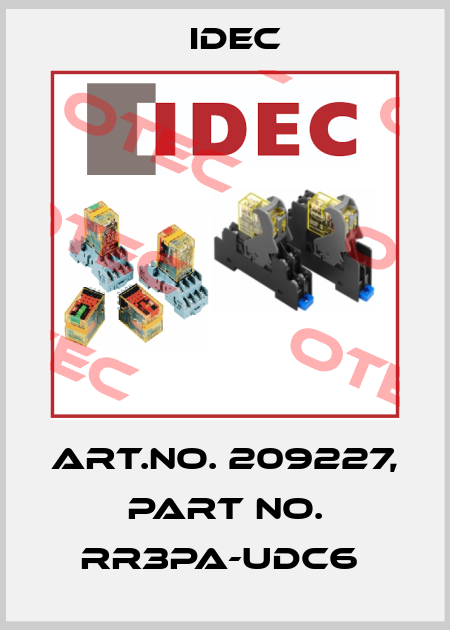 Art.No. 209227, Part No. RR3PA-UDC6  Idec