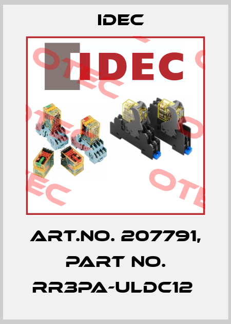 Art.No. 207791, Part No. RR3PA-ULDC12  Idec