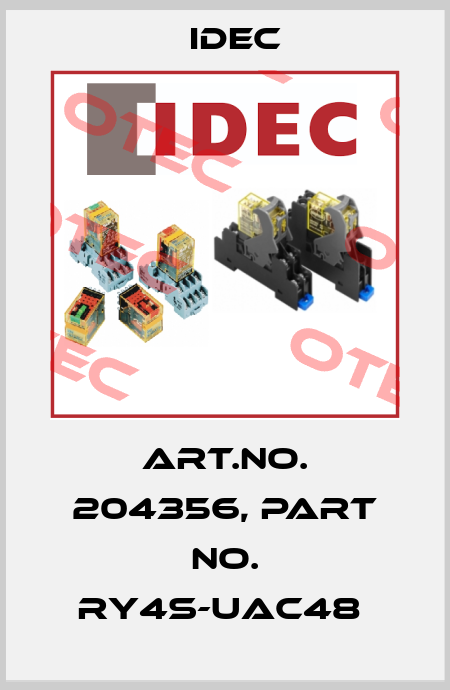 Art.No. 204356, Part No. RY4S-UAC48  Idec