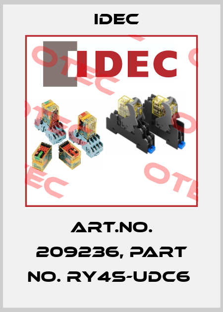 Art.No. 209236, Part No. RY4S-UDC6  Idec