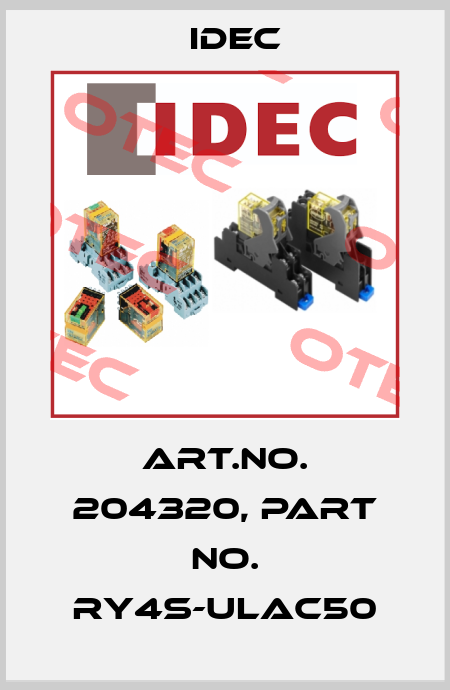 Art.No. 204320, Part No. RY4S-ULAC50 Idec