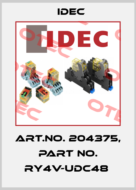 Art.No. 204375, Part No. RY4V-UDC48  Idec