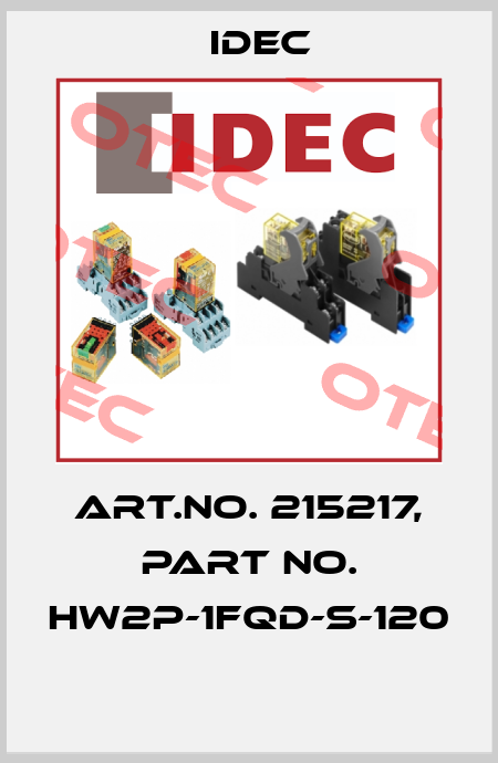 Art.No. 215217, Part No. HW2P-1FQD-S-120  Idec