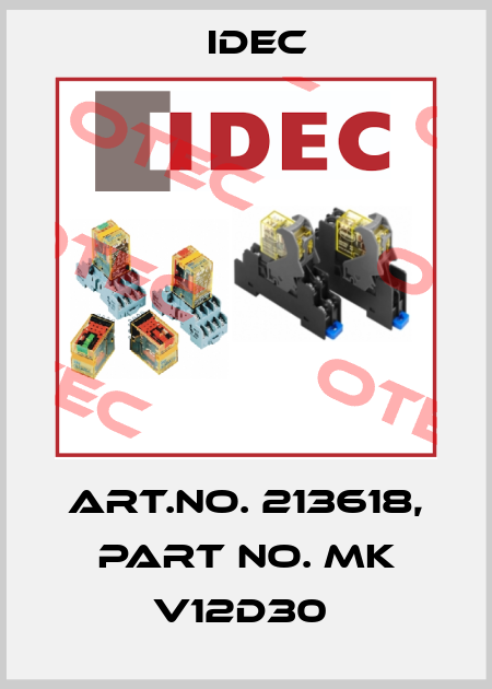 Art.No. 213618, Part No. MK V12D30  Idec